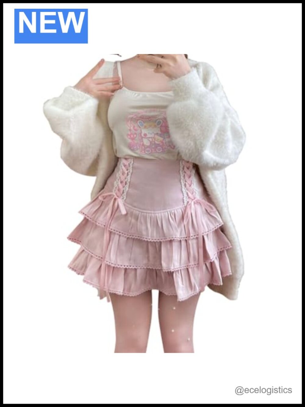 Lolita Tiered Mini Skort with Attached Shorts | Sweet Lolita High Waist A-Line